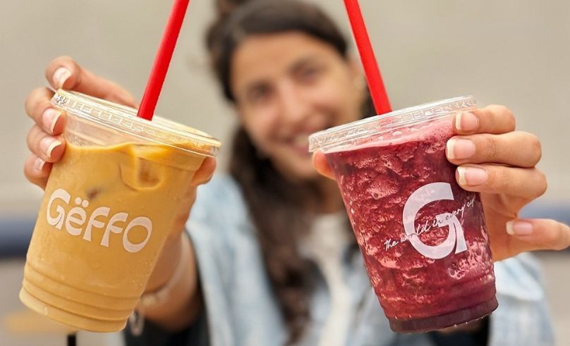 Gëffo iced coffee and karkadeh